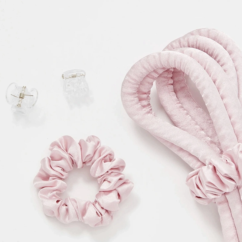 Мягкие бигуди из лебяжего пуха "Комплект jillas slim светло-розовый" по цене ₽1,390, размеры 205х85х25, для волос От каре до пояса