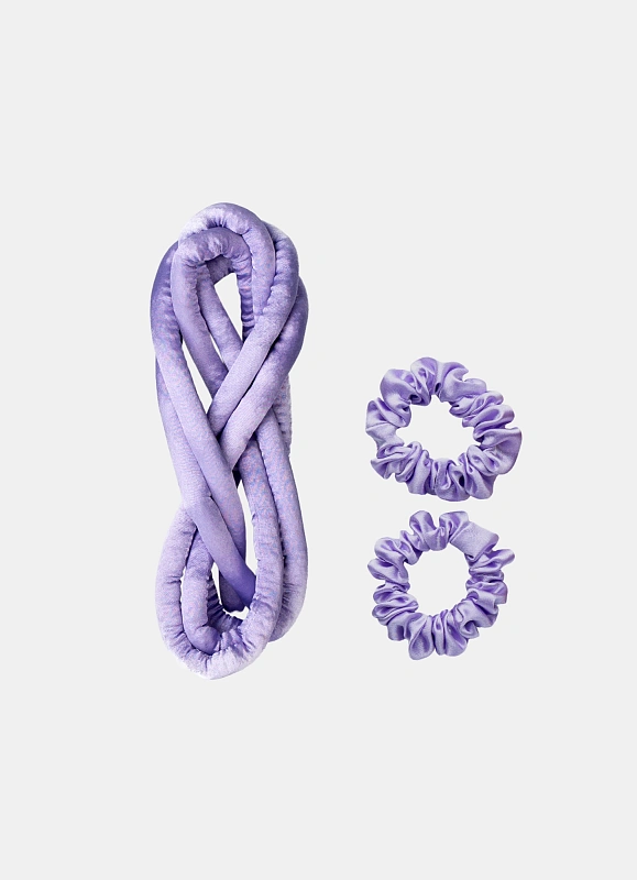 Мягкие бигуди из лебяжего пуха "Комплект jillas slim лавандовый" по цене 1&nbsp;390 ₽, размеры 205х85х25, для волос От каре до пояса