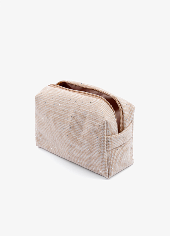 Косметичка jillas со стразами, S, бежевый по цене ₽1,590, размеры 300х200х30
