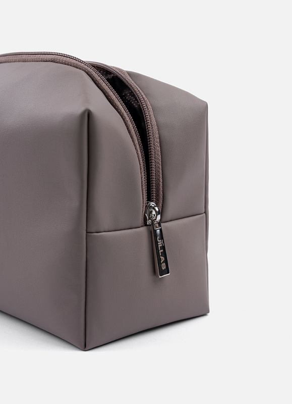 Косметичка jillas из искусственной кожи, M, серый по цене ₽1,890, размеры 300х200х30