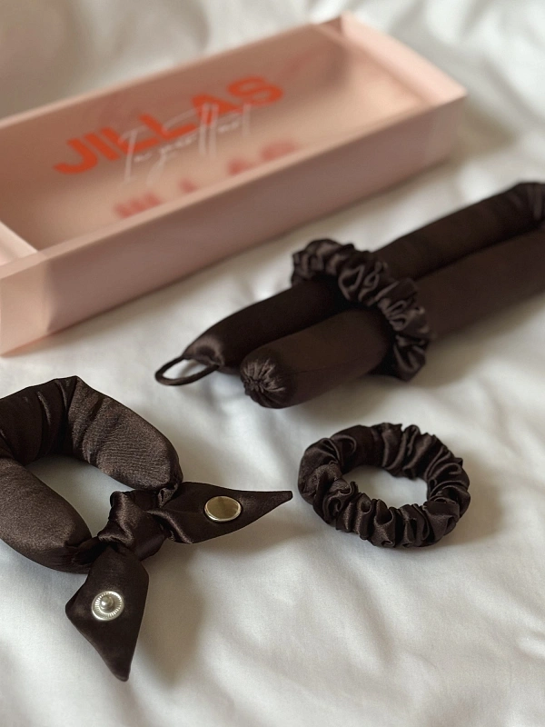 Мягкие бигуди из лебяжего пуха "Комплект jillas unicorn (23/420), коричневый" по цене 1&nbsp;790 ₽, размеры 255х105х50, для волос От лопаток до пояса