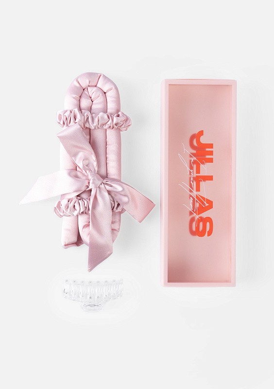 Мягкие бигуди из лебяжего пуха "Комплект jillas mini elegant с мягким наполнителем, светло-розовый" по цене ₽1,890, размеры 235х85х40, для волос От плеч до пояса