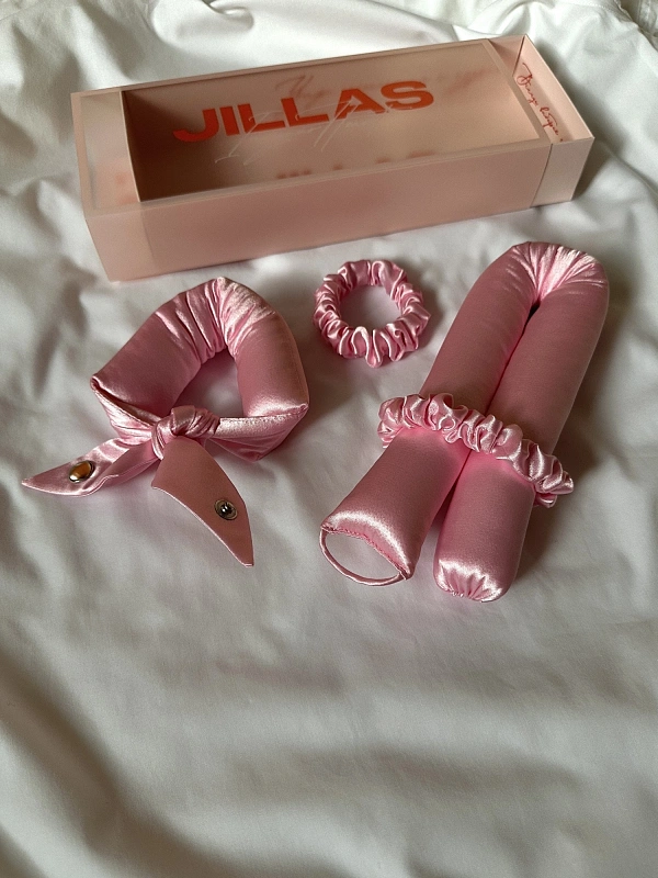 Мягкие бигуди из лебяжего пуха "Комплект jillas unicorn (34/420), розовый" по цене 1&nbsp;990 ₽, размеры 255х105х50, для волос От лопаток до пояса