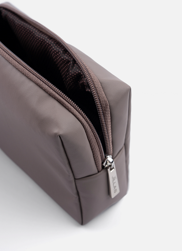 Косметичка jillas из искусственной кожи, S, серый по цене ₽1,690, размеры 300х200х30