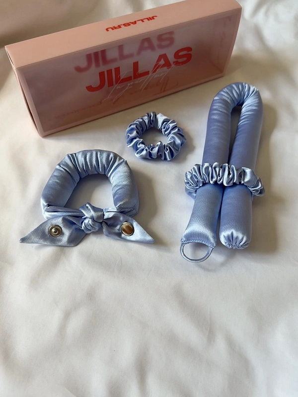 Мягкие бигуди из лебяжего пуха "Комплект jillas unicorn (23/420), голубой" по цене 1&nbsp;790 ₽, размеры 255х105х50, для волос От лопаток до пояса