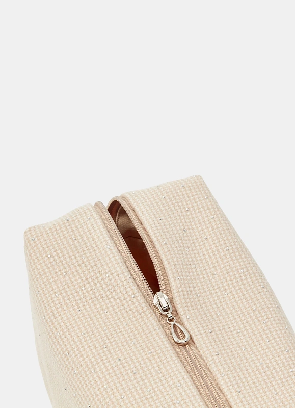 Косметичка jillas со стразами, M, бежевый по цене 1&nbsp;690 ₽, размеры 300х200х30