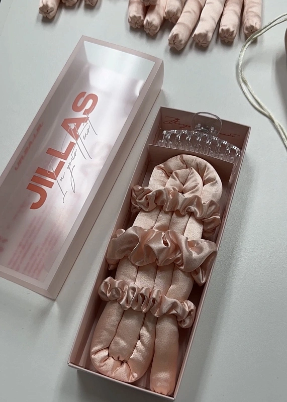 Мягкие бигуди из лебяжего пуха "Комплект jillas mini с мягким наполнителем, персиковый" по цене ₽2,090