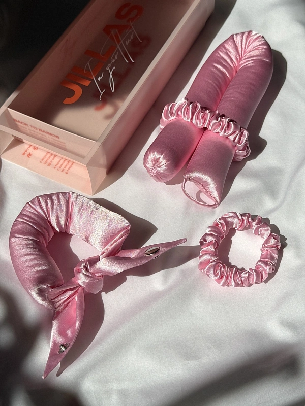 Мягкие бигуди из лебяжего пуха "Комплект jillas unicorn (34/420), розовый" по цене 1&nbsp;990 ₽, размеры 255х105х50, для волос От лопаток до пояса