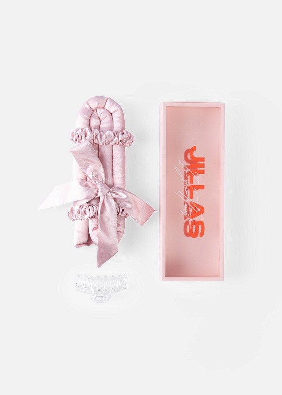 Мягкие бигуди из лебяжего пуха "Комплект jillas mini elegant с мягким наполнителем, светло-розовый" по цене ₽1,890, размеры 235х85х40, для волос От плеч до пояса