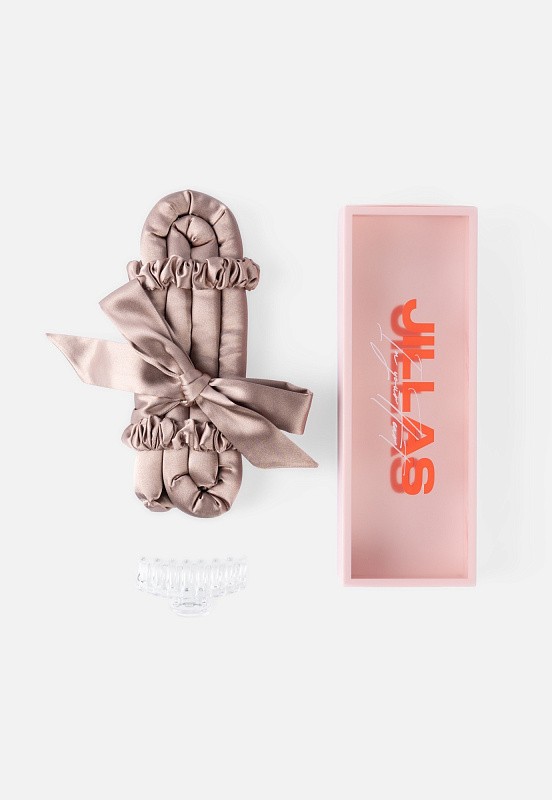 Мягкие бигуди из лебяжего пуха "Комплект jillas mini elegant с мягким наполнителем, капучино" по цене ₽1,890, размеры 235х85х40, для волос От плеч до пояса