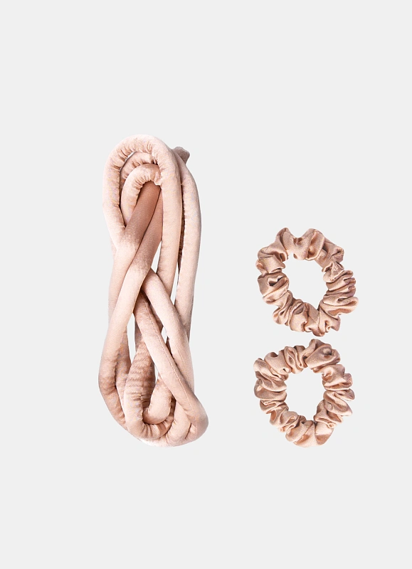 Мягкие бигуди из лебяжего пуха "Комплект jillas slim золотистый" по цене ₽1,390, размеры 205х85х25, для волос От каре до пояса