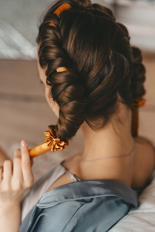 Мягкие бигуди из лебяжего пуха "Комплект jillas mini оранжевый" по цене ₽1,390, размеры , для волос От плеч до пояса