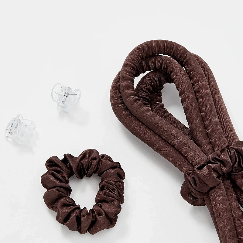 Мягкие бигуди из лебяжего пуха "Комплект jillas slim коричневый" по цене 1&nbsp;390 ₽, размеры 205х85х25, для волос От каре до пояса