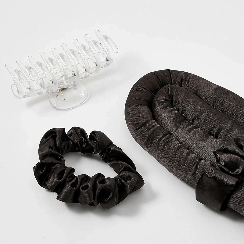 Мягкие бигуди из лебяжего пуха "Комплект jillas classic черный" по цене ₽1,390, размеры 255х105х50, для волос От лопаток до пояса