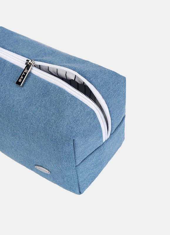 Косметичка jillas джинсовая, светло-голубой по цене ₽1,890, размеры 300х200х30