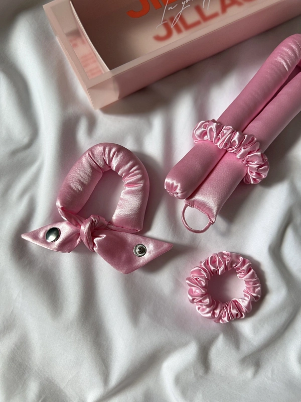 Мягкие бигуди из лебяжего пуха "Комплект jillas unicorn (23/420), розовый" по цене 1&nbsp;790 ₽, размеры 255х105х50, для волос От лопаток до пояса