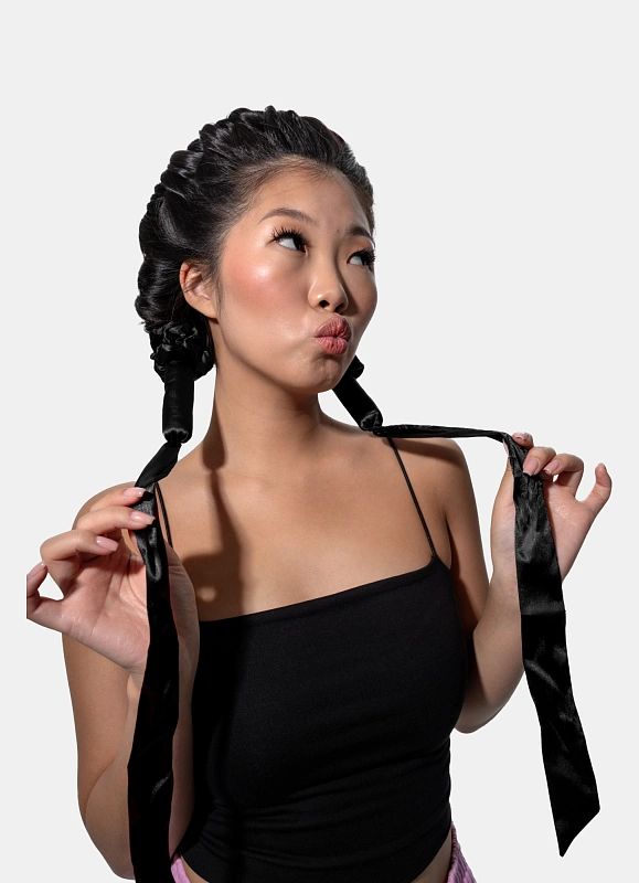 Мягкие бигуди из лебяжего пуха "Комплект jillas classic elegant черный" по цене ₽1,590, размеры 255х105х50, для волос От лопаток до пояса