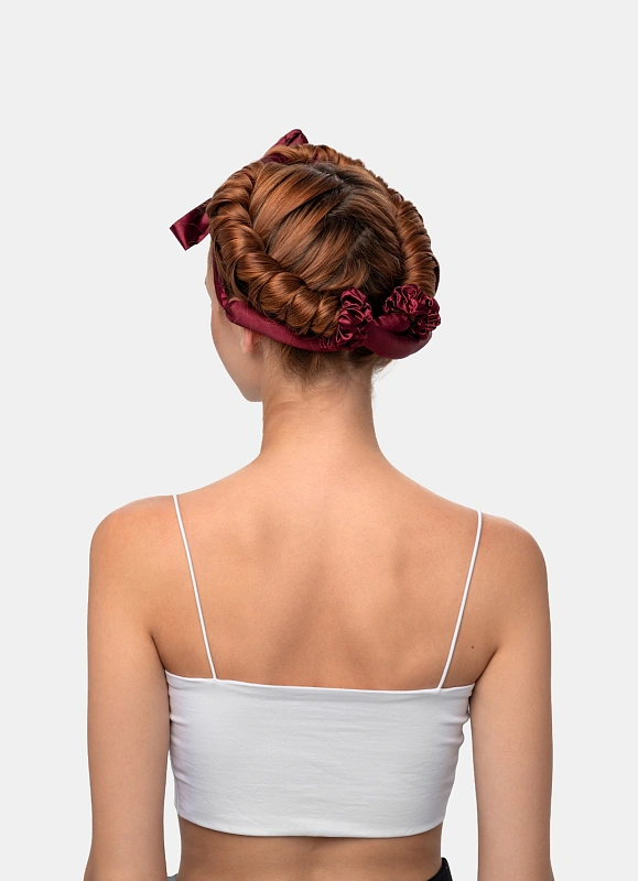 Мягкие бигуди из лебяжего пуха "Комплект jillas mini elegant бордовый" по цене 1&nbsp;590 ₽, размеры 235х85х40, для волос От плеч до пояса