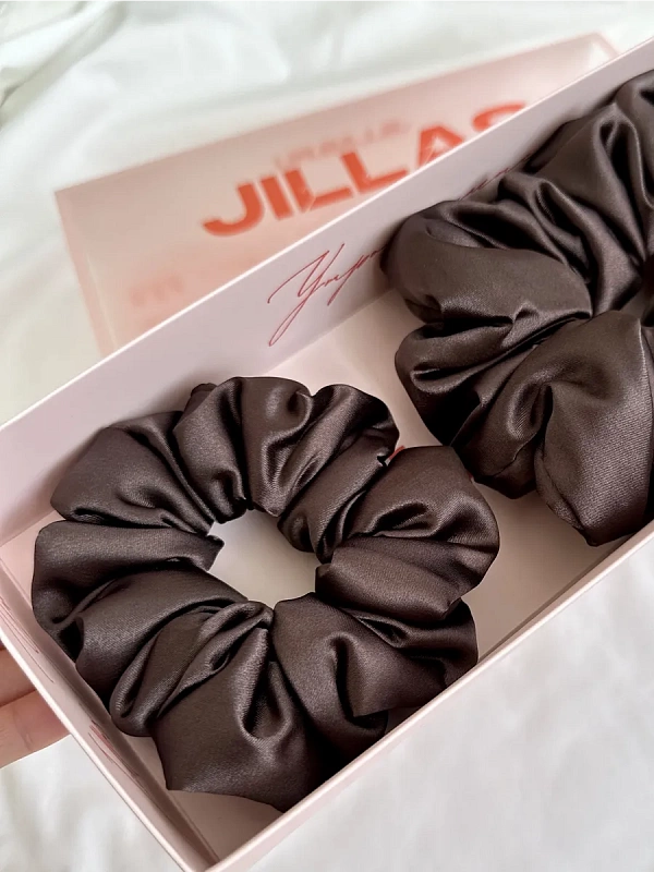 Резинки для волос jillas объемные, 2шт (M и L), коричневый - аксессуар для локонов по цене ₽1,690, материал Синтетическая ткань