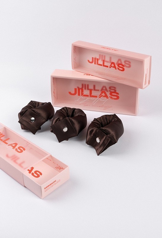 Мягкие бигуди из лебяжего пуха "Комплект jillas compact 230/36, коричневый" по цене ₽2,290, размеры 255х105х50, для волос От лопаток до пояса