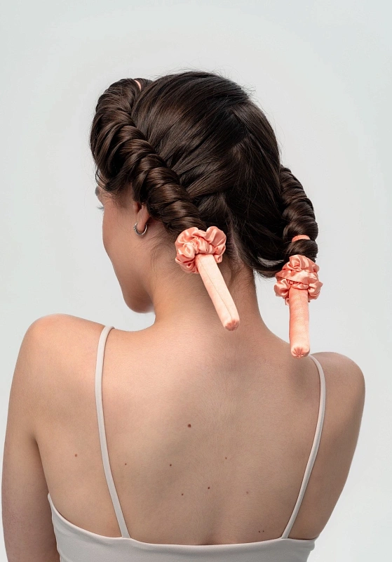 Мягкие бигуди из лебяжего пуха "Комплект jillas mini персиковый" по цене 1&nbsp;390 ₽, размеры , для волос От плеч до пояса