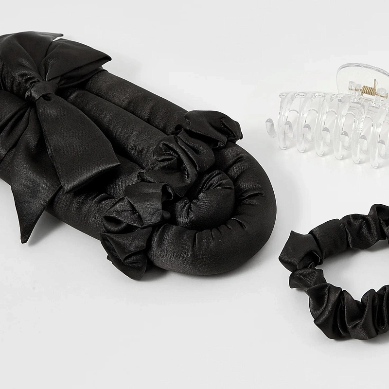 Мягкие бигуди из лебяжего пуха "Комплект jillas classic elegant черный" по цене ₽1,590, размеры 255х105х50, для волос От лопаток до пояса