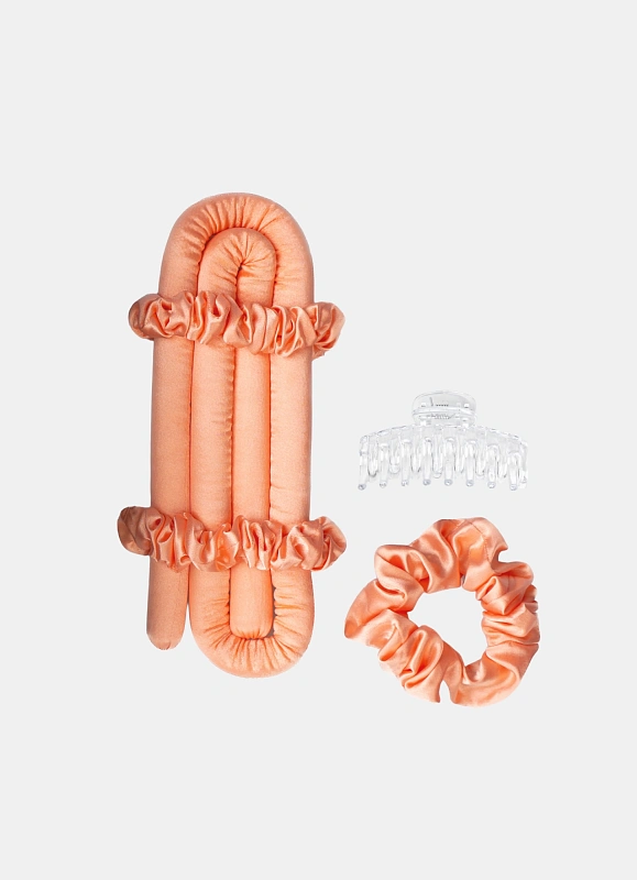 Мягкие бигуди из лебяжего пуха "Комплект jillas mini персиковый" по цене 1&nbsp;390 ₽, размеры , для волос От плеч до пояса