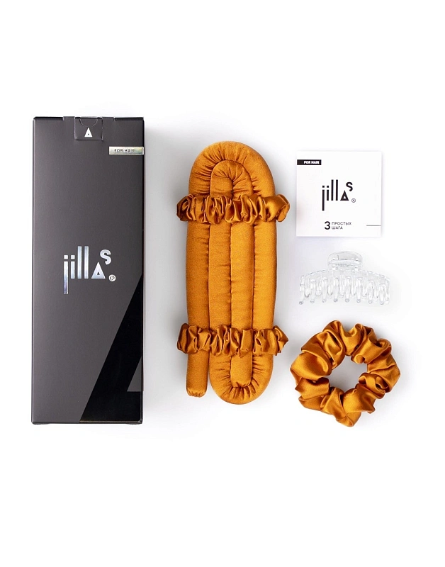 Мягкие бигуди из лебяжего пуха "Комплект jillas mini оранжевый" по цене ₽1,390, размеры , для волос От плеч до пояса