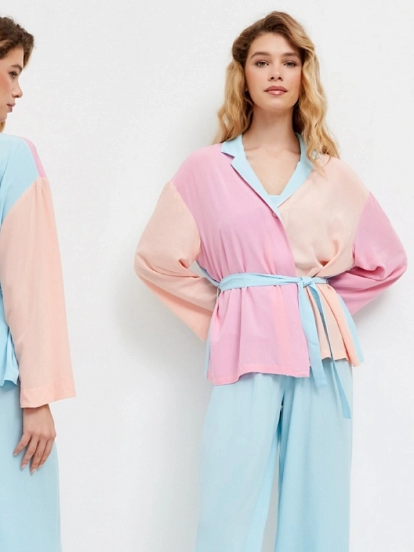 Брюки пижамные jillas, бирюзовые, S/170