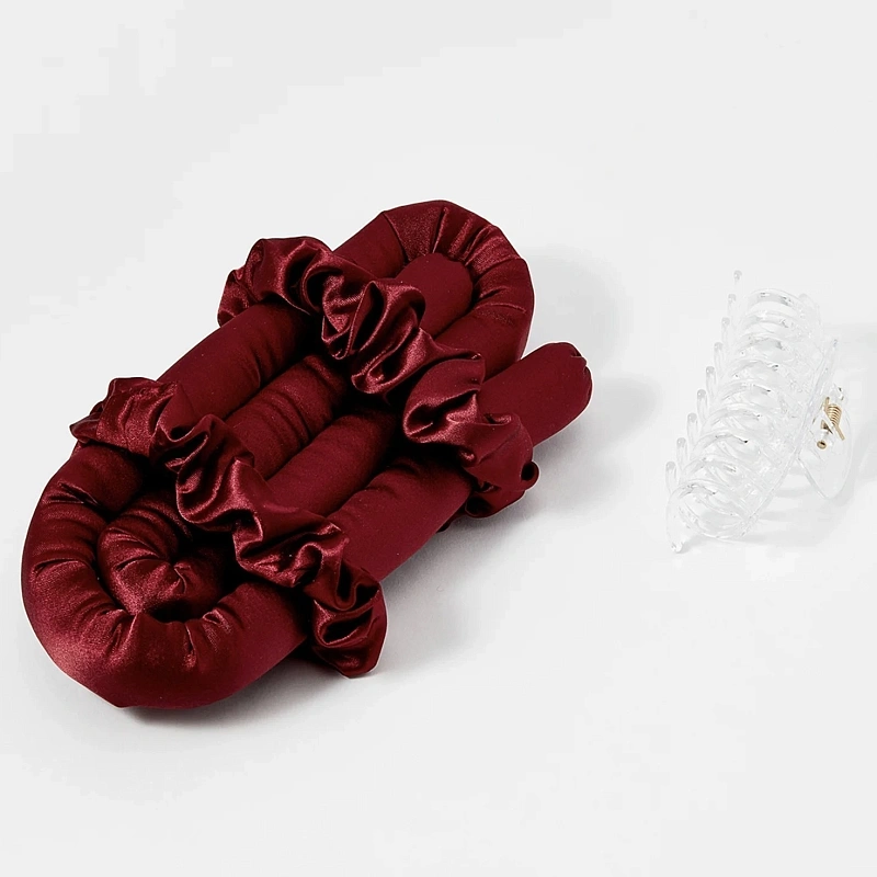 Мягкие бигуди из лебяжего пуха "Комплект jillas classic бордовый" по цене ₽1,390, размеры 255х105х50, для волос От лопаток до пояса