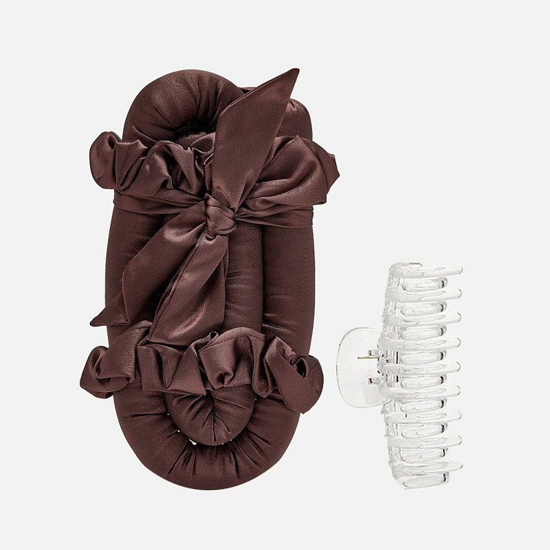 Мягкие бигуди из лебяжего пуха "Комплект jillas classic elegant коричневый" по цене 1&nbsp;590 ₽, размеры 255х105х50, для волос От лопаток до пояса