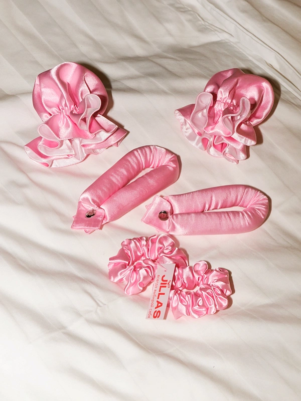 Мягкие бигуди из лебяжего пуха "Комплект jillas classic compact розовый" по цене ₽1,990, размеры 250х100х45, для волос От лопаток до пояса