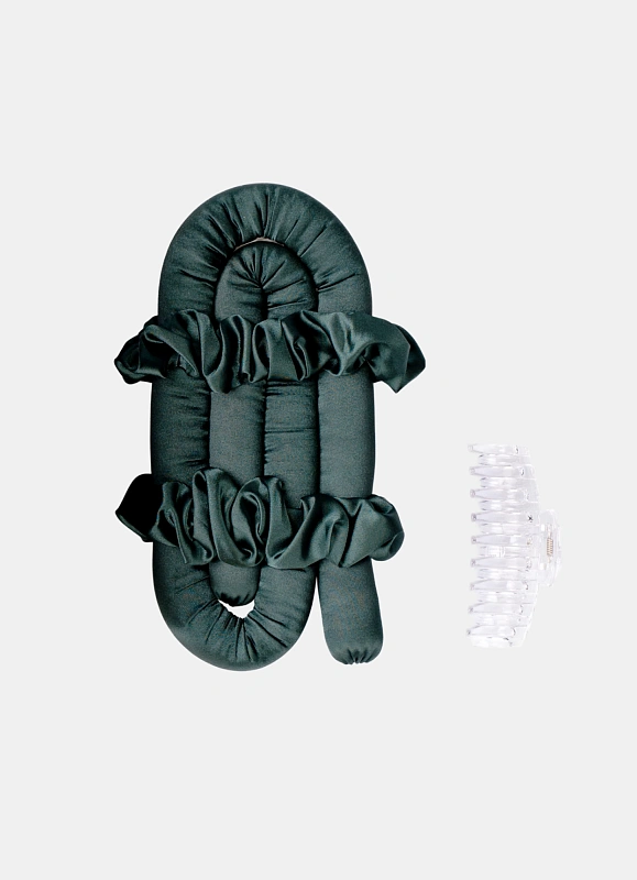 Мягкие бигуди из лебяжего пуха "Комплект jillas classic изумрудный" по цене 1&nbsp;390 ₽, размеры 255х105х50, для волос От лопаток до пояса