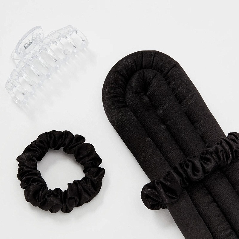 Мягкие бигуди из лебяжего пуха "Комплект jillas mini черный" по цене 1&nbsp;390 ₽, размеры 235х85х40, для волос От плеч до пояса