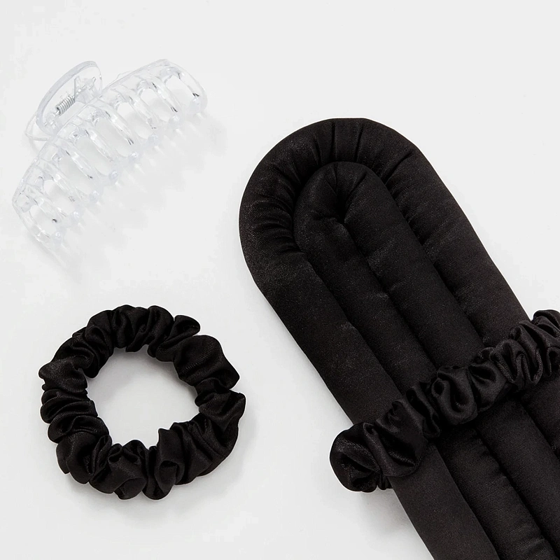 Мягкие бигуди из лебяжего пуха "Комплект jillas mini черный" по цене ₽1,390, размеры 235х85х40, для волос От плеч до пояса