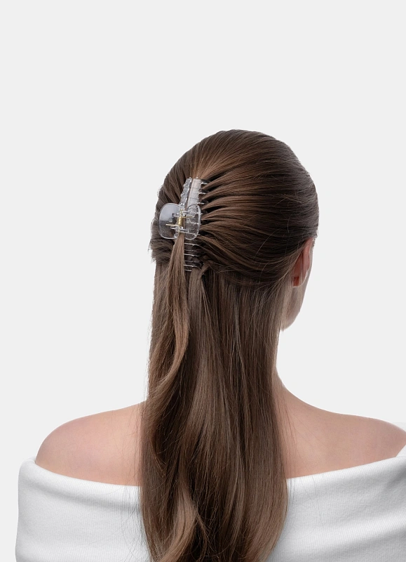 Краб-заколка jillas прозрачный - аксессуар для локонов по цене 290 ₽, материал Пластик