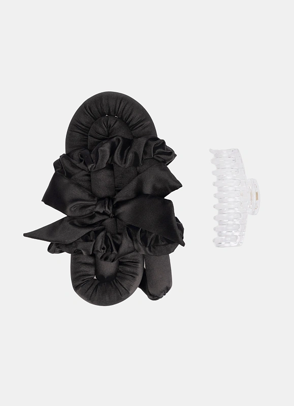 Мягкие бигуди из лебяжего пуха "Комплект jillas classic elegant черный" по цене ₽1,590, размеры 255х105х50, для волос От лопаток до пояса
