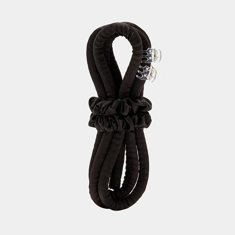 Мягкие бигуди из лебяжего пуха "Комплект jillas slim черный" по цене ₽1,390, размеры 205х85х25, для волос От каре до пояса