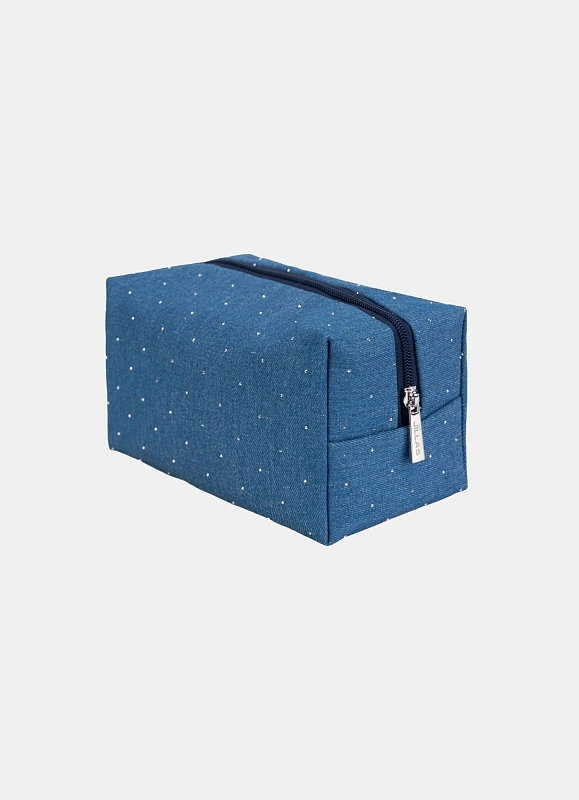 Косметичка jillas джинсовая со стразами, светло-голубой по цене ₽1,890, размеры 300х200х30