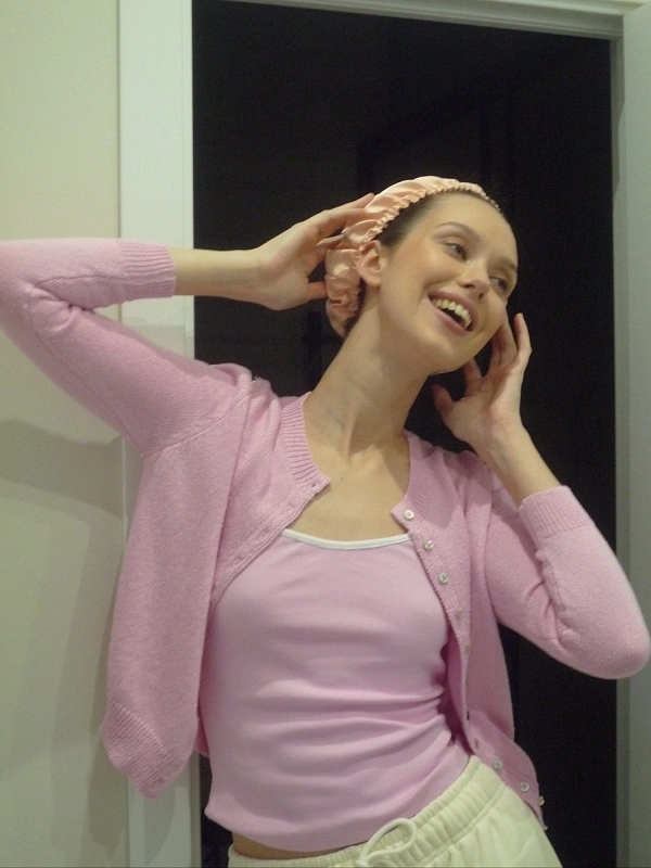 Повязка для фиксации бигуди jillas, персиковый - аксессуар для локонов по цене ₽990, материал Синтетическая ткань