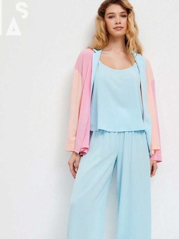 Брюки пижамные jillas, бирюзовые, S/170