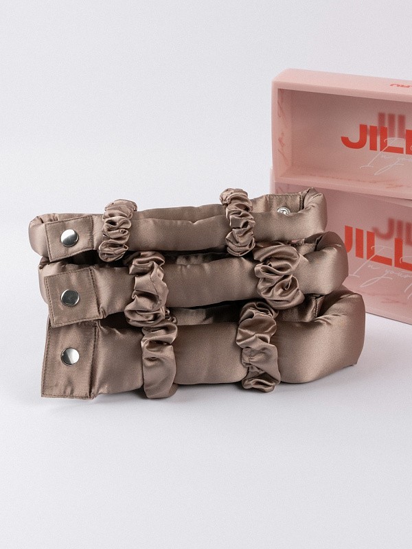 Мягкие бигуди из лебяжего пуха "Комплект jillas classic basic, капучино" по цене ₽2,090, размеры 255х105х50, для волос От лопаток до пояса