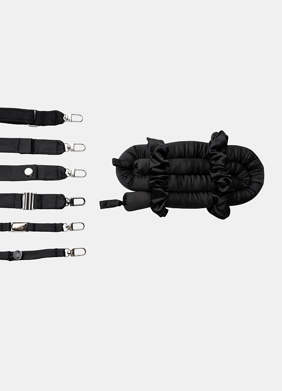 Мягкие бигуди из лебяжего пуха "Комплект jillas mini Pro черный" по цене 3&nbsp;290 ₽, размеры 230х80х35, для волос От плеч до пояса