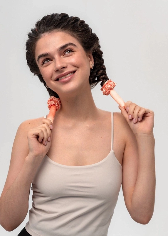 Мягкие бигуди из лебяжего пуха "Комплект jillas mini персиковый" по цене 1&nbsp;390 ₽, размеры , для волос От плеч до пояса