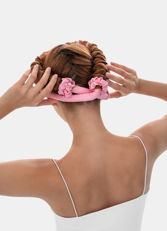 Мягкие бигуди из лебяжего пуха "Комплект jillas mini elegant розовый" по цене ₽1,590, размеры 235х85х40, для волос От плеч до пояса