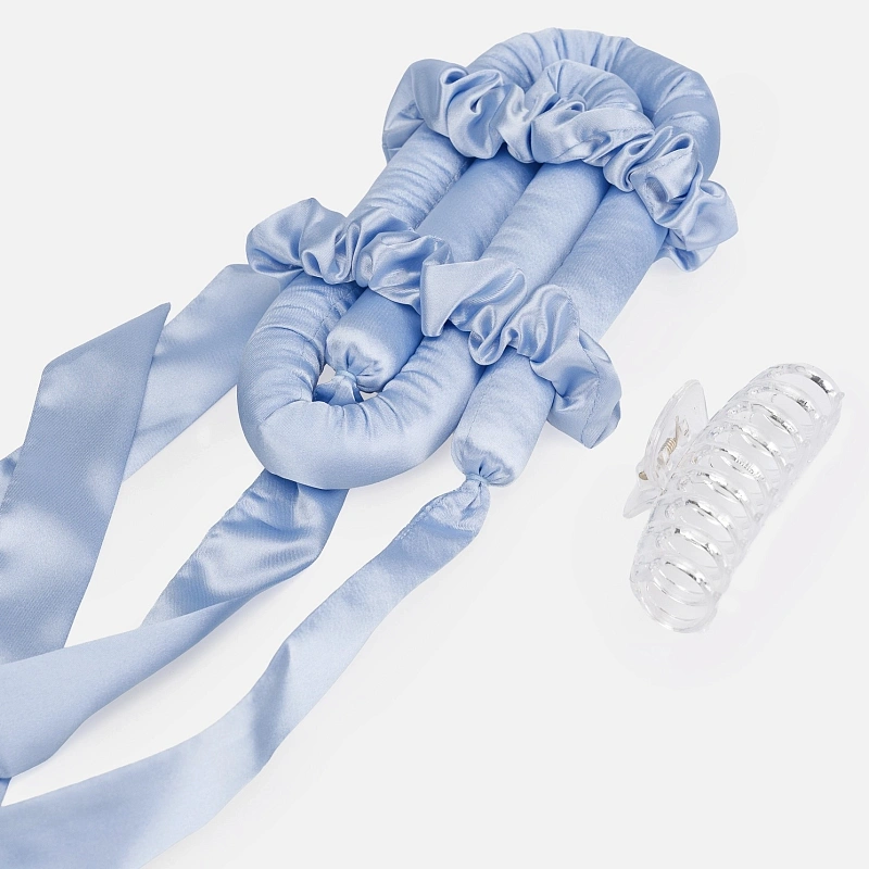Мягкие бигуди из лебяжего пуха "Комплект jillas classic elegant голубой" по цене ₽1,590, размеры 255х105х50, для волос От лопаток до пояса